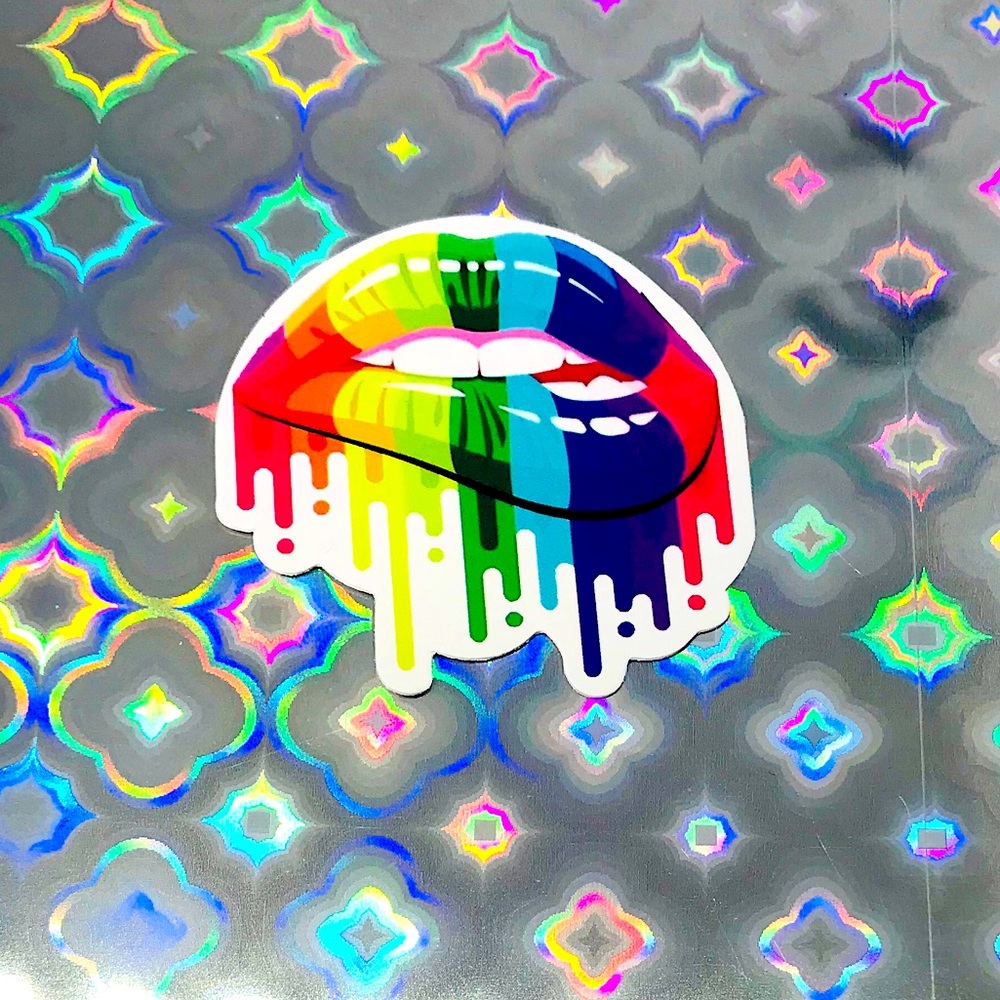 Rainbow Lips Vibrant Pride Single Decor Design Accent Sticker